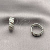 Rhodium Gold Filled Huggie Hoop, with White Micro Pave, Polished, Rhodium Finish, 02.282.0145.14