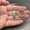 Rhodium Gold Filled Huggie Hoop, with White Cubic Zirconia, Polished, Rhodium Finish, 02.282.0146.20
