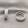 Rhodium Gold Filled Huggie Hoop, with White Cubic Zirconia, Polished, Rhodium Finish, 02.282.0146.20