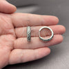 Rhodium Gold Filled Huggie Hoop, with White Micro Pave, Polished, Rhodium Finish, 02.282.0147.20
