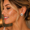 Rhodium Gold Filled Stud Earring, Cluster Design, with White Crystal and White Cubic Zirconia, Polished, Silver Finish, 02.282.0148