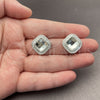 Rhodium Gold Filled Stud Earring, Cluster Design, with White Crystal and White Cubic Zirconia, Polished, Silver Finish, 02.282.0148