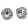 Rhodium Gold Filled Stud Earring, Cluster Design, with White Crystal and White Cubic Zirconia, Polished, Silver Finish, 02.282.0148
