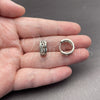 Rhodium Gold Filled Huggie Hoop, Heart Design, Polished, Rhodium Finish, 02.282.0150.15