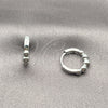 Rhodium Gold Filled Huggie Hoop, Ball Design, Polished, Rhodium Finish, 02.282.0152.15