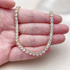 Oro Laminado Fancy Necklace, Gold Filled Style with White Cubic Zirconia, Polished, Golden Finish, 03.130.0002.4.12 (04 MM Thickness, 12 Inches Length)