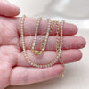 Oro Laminado Fancy Necklace, Gold Filled Style with White Cubic Zirconia, Polished, Golden Finish, 03.130.0006.12 (02 MM Thickness, 12 Inches Length)