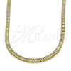 Oro Laminado Fancy Necklace, Gold Filled Style Baguette Design, with White Cubic Zirconia, Polished, Golden Finish, 04.130.0003.12 (Thickness, 12 Inches Length)