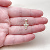 Oro Laminado Religious Pendant, Gold Filled Style Cross Design, with White Cubic Zirconia, Polished, Golden Finish, 05.213.0226