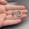 Rhodium Gold Filled Huggie Hoop, with Black and White Cubic Zirconia, Polished, Rhodium Finish, 02.282.0154.1.18