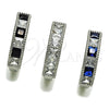 Rhodium Gold Filled Huggie Hoop, with Black and White Cubic Zirconia, Polished, Rhodium Finish, 02.282.0154.1.18