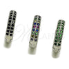 Rhodium Gold Filled Huggie Hoop, with Multicolor Cubic Zirconia, Polished, Rhodium Finish, 02.282.0157.15