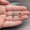 Rhodium Gold Filled Huggie Hoop, with Green Cubic Zirconia, Polished, Rhodium Finish, 02.282.0157.2.15