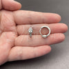Rhodium Gold Filled Huggie Hoop, Teardrop Design, with White Cubic Zirconia, Polished, Rhodium Finish, 02.282.0159.15