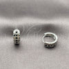 Rhodium Gold Filled Huggie Hoop, with Black Cubic Zirconia, Polished, Rhodium Finish, 02.282.0160.1.14