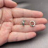 Rhodium Gold Filled Huggie Hoop, with Green Cubic Zirconia, Polished, Rhodium Finish, 02.282.0162.10