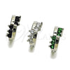 Rhodium Gold Filled Huggie Hoop, with Green Cubic Zirconia, Polished, Rhodium Finish, 02.282.0162.10