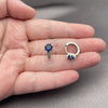 Rhodium Gold Filled Huggie Hoop, with Sapphire Blue Cubic Zirconia and White Micro Pave, Polished, Rhodium Finish, 02.282.0163.14