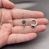 White Gold Filled Huggie Hoop, with Black Cubic Zirconia and White Micro Pave, Polished, Rhodium Finish, 02.282.0163.2.14