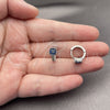 Rhodium Gold Filled Huggie Hoop, with Sapphire Blue Cubic Zirconia and White Micro Pave, Polished, Rhodium Finish, 02.282.0164.14
