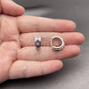 Rhodium Gold Filled Huggie Hoop, with Ruby and White Cubic Zirconia, Polished, Rhodium Finish, 02.282.0171.1.14