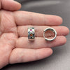 Rhodium Gold Filled Huggie Hoop, with Multicolor Cubic Zirconia, Polished, Rhodium Finish, 02.282.0175.16