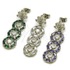 Rhodium Gold Filled Long Earring, Leaf and Cluster Design, with White Cubic Zirconia, Polished, Rhodium Finish, 02.282.0176.2