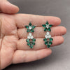 Rhodium Gold Filled Long Earring, with White and Green Cubic Zirconia, Polished, Rhodium Finish, 02.282.0140.2 for wholesale, additional product view 3