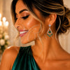 Rhodium Gold Filled Long Earring, Heart Design, with White Micro Pave and White Cubic Zirconia, Polished, Rhodium Finish, 02.282.0078.2