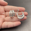 Sterling Silver Medium Hoop, Hollow Design, Polished, Silver Finish, 02.213.0455.2.20