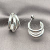 Sterling Silver Medium Hoop, Hollow Design, Polished, Silver Finish, 02.213.0455.2.20