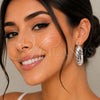 Sterling Silver Medium Hoop, Twist and Hollow Design, Polished, Silver Finish, 02.282.0180.35