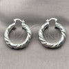 Sterling Silver Medium Hoop, Twist and Hollow Design, Polished, Silver Finish, 02.282.0180.35