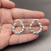 Sterling Silver Small Hoop, Twist and Hollow Design, Polished, Silver Finish, 02.170.0580.2.25