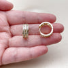 Oro Laminado Huggie Hoop, Gold Filled Style with White Cubic Zirconia, Polished, Golden Finish, 02.283.0443.18
