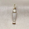 Oro Laminado Fancy Pendant, Gold Filled Style Fish Design, with White Cubic Zirconia, White Resin Finish, Golden Finish, 05.459.0047.2