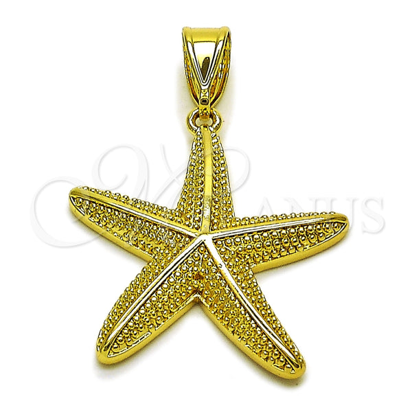 Oro Laminado Fancy Pendant, Gold Filled Style Star Design, Polished, Golden Finish, 05.459.0053