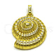 Oro Laminado Fancy Pendant, Gold Filled Style Snail Design, Polished, Golden Finish, 05.459.0062