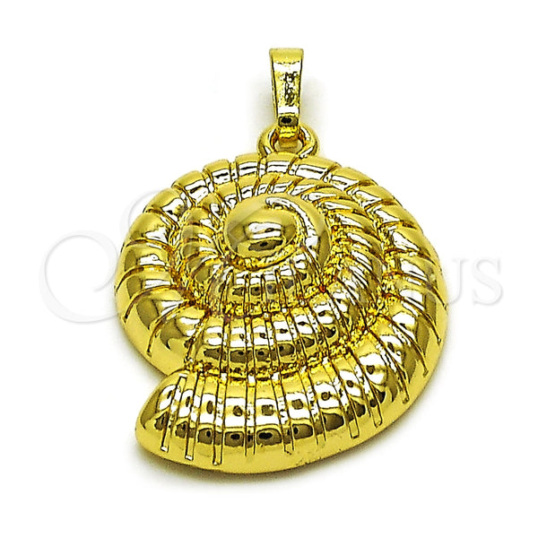 Oro Laminado Fancy Pendant, Gold Filled Style Snail Design, Polished, Golden Finish, 05.459.0062