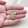 Oro Laminado Fancy Pendant, Gold Filled Style Snail Design, with White Cubic Zirconia and White Micro Pave, Polished, Golden Finish, 05.459.0063
