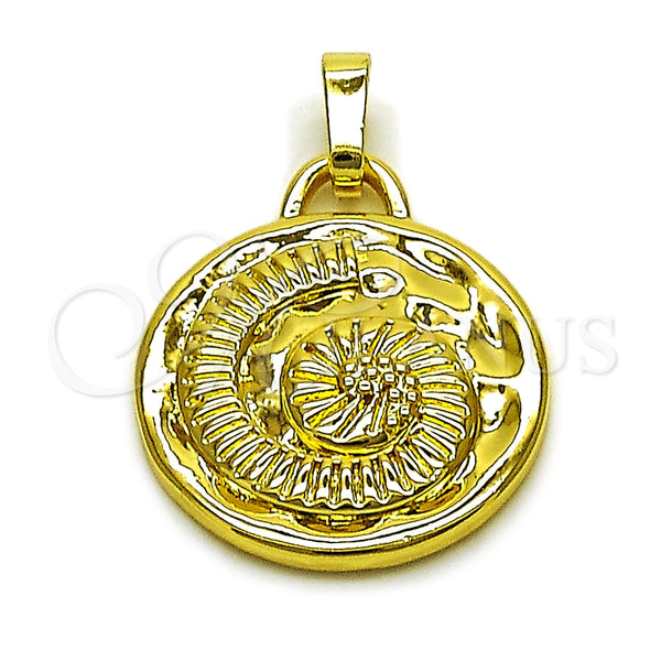 Oro Laminado Fancy Pendant, Gold Filled Style Snail Design, Polished, Golden Finish, 05.459.0064