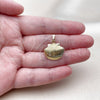 Oro Laminado Fancy Pendant, Gold Filled Style Shell Design, Polished, Golden Finish, 05.459.0066