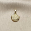 Oro Laminado Fancy Pendant, Gold Filled Style Shell Design, Polished, Golden Finish, 05.459.0068