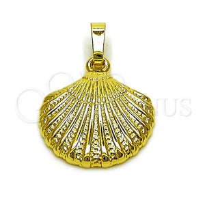 Oro Laminado Fancy Pendant, Gold Filled Style Shell Design, Polished, Golden Finish, 05.459.0068