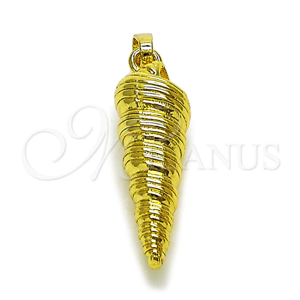 Oro Laminado Fancy Pendant, Gold Filled Style Snail Design, Polished, Golden Finish, 05.459.0069