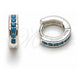 Argolla Huggie 02.282.0183.10 Oro Laminado Blanco, con Zirconia Cubica Turquoise, Pulido, Tono Plateado