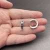 Rhodium Gold Filled Huggie Hoop, with Multicolor Cubic Zirconia, Polished, Silver Finish, 02.282.0186.16