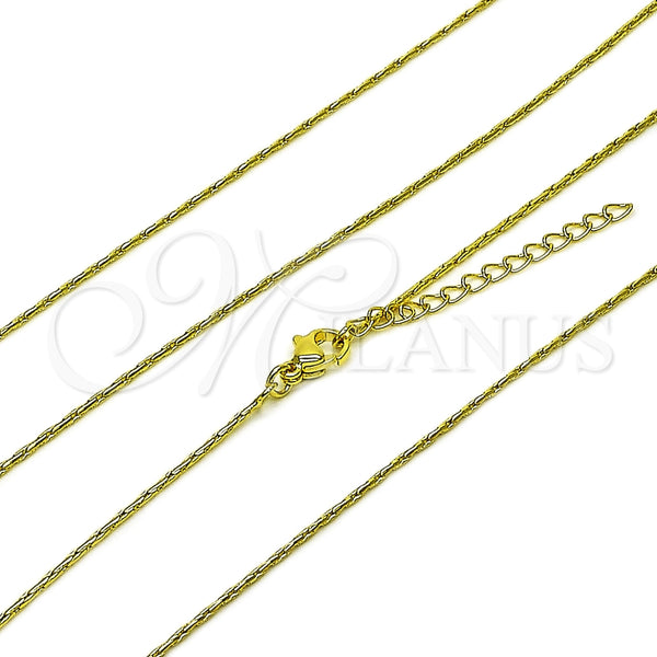 Oro Laminado Basic Necklace, Gold Filled Style Polished, Golden Finish, 04.341.0247.18 (01 MM Thickness, 17 Inches Length)