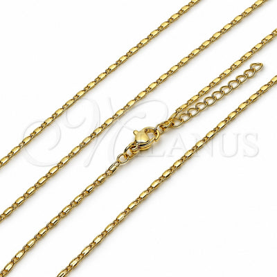 Oro Laminado Basic Necklace, Gold Filled Style Polished, Golden Finish, 04.341.0248.18 (Thickness, 17 Inches Length)