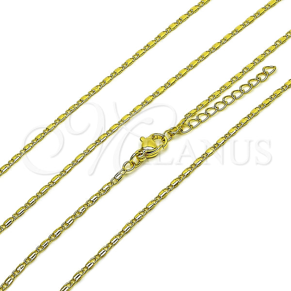 Oro Laminado Basic Necklace, Gold Filled Style Polished, Golden Finish, 04.341.0248.18 (Thickness, 17 Inches Length)